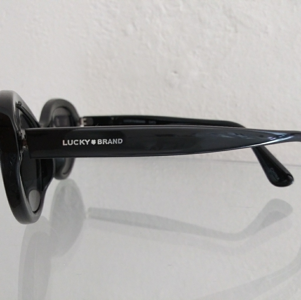 NWT LUCKY BRAND CAT EYE BLACK SUNGLASSES - Picture 3 of 5